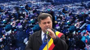 la-tg-jiu,-langa-coloana-infinitului,-canalizarea-menajera-a-scos-dejectiile-pe-strada.-localnicii-au-infundat-o-cu-haine-second-hand