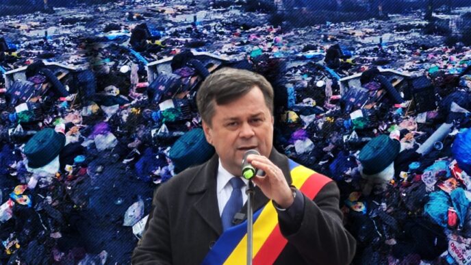 la-tg-jiu,-langa-coloana-infinitului,-canalizarea-menajera-a-scos-dejectiile-pe-strada.-localnicii-au-infundat-o-cu-haine-second-hand