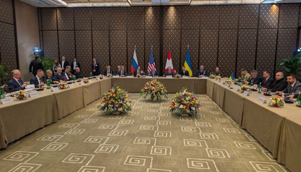 negocierile-de-pace-au-inceput-la-geneva.-in-fata-cladirii-se-desfasoara-o-manifestatie-pro-ucraina